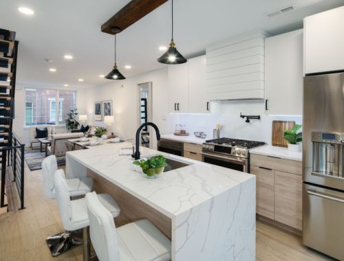 white marble counter