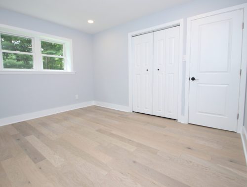 blueish bedroom with